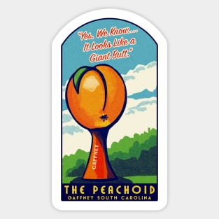 Peachoid, Gaffney South Carolina Vintage Style Travel Decal Sticker